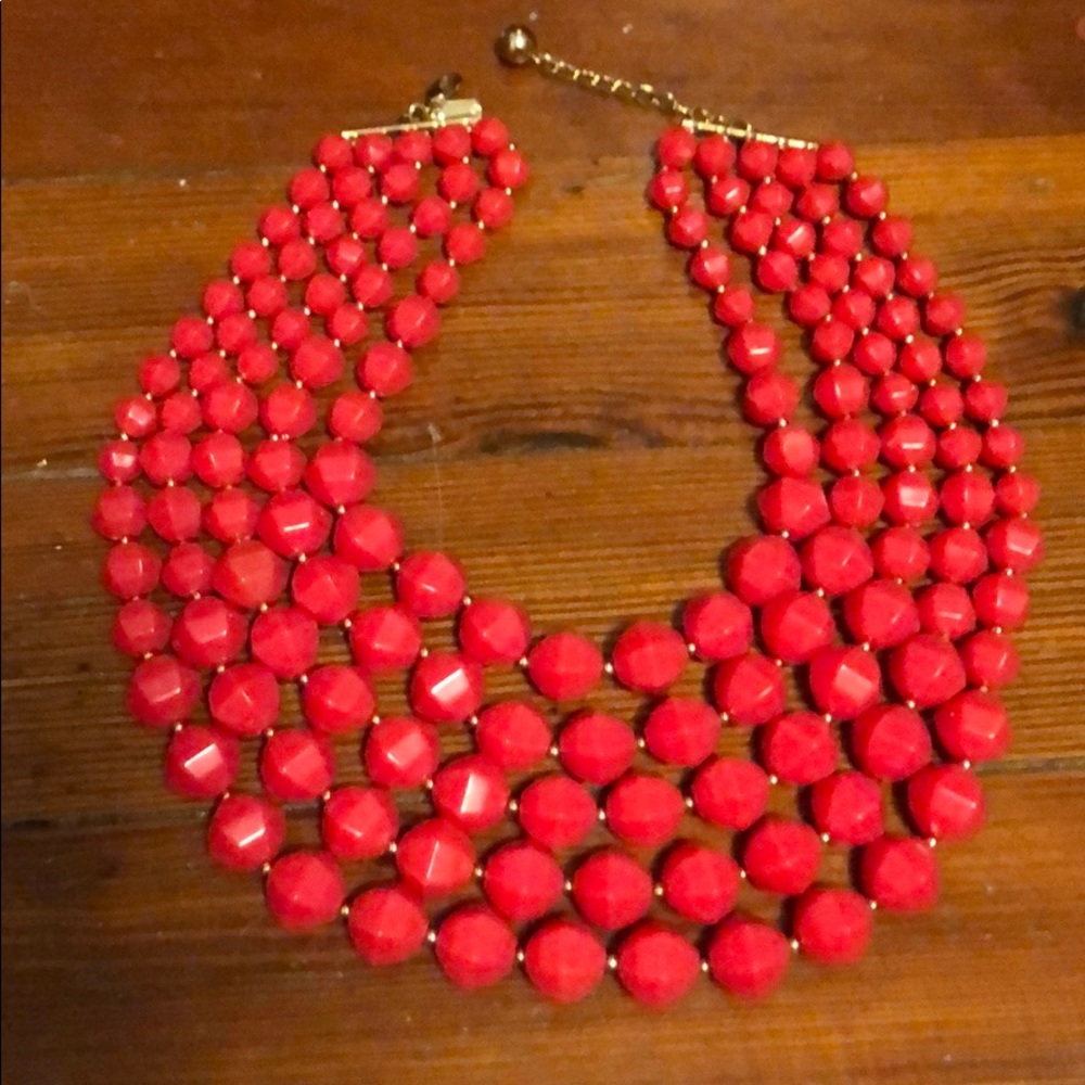 Kate spade pink beaded statement necklace